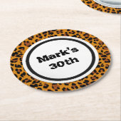 Leopard-Druck Runder Pappuntersetzer (Angewinkelt)