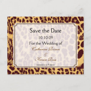 Leopard-Druck Save the Date Postkarte