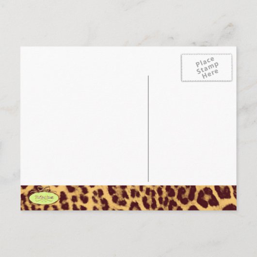Leopard-Druck Save the Date Postkarte (Rückseite)