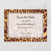 Leopard-Druck Save the Date Postkarte (Vorderseite)