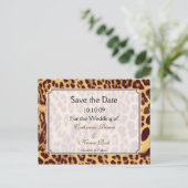 Leopard-Druck Save the Date Postkarte (Stehend Vorderseite)