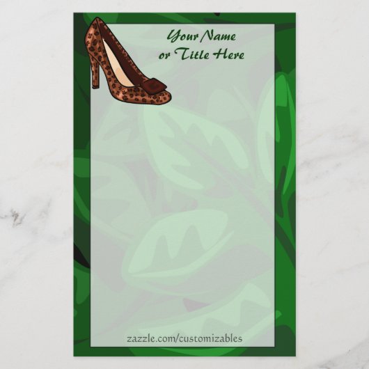 Leopard-Druck-Schuh-Briefpapier Briefpapier (Vorderseite)