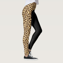 Leopard-Druck-Seiten-Streifen-Leggings
