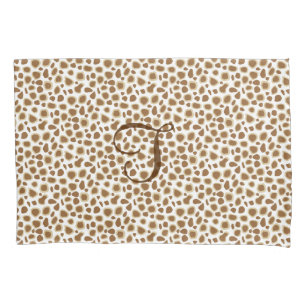 Leopard-Druck - Taupe TAN und Weiß Kissenbezug