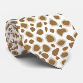 Leopard-Druck - Taupe TAN und Weiß Krawatte (Gerollt)
