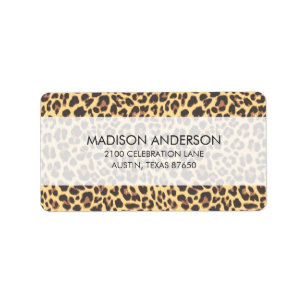 Leopard-Druck-Tierhaut-Muster Adressaufkleber