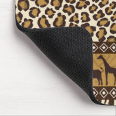 Leopard-Druck und afrikanische Tiere Mousepad (Ecke)