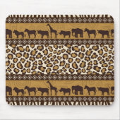 Leopard-Druck und afrikanische Tiere Mousepad (Vorne)