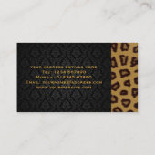 Leopard-Druck-und Damast-Visitenkarte Visitenkarte (Rückseite)