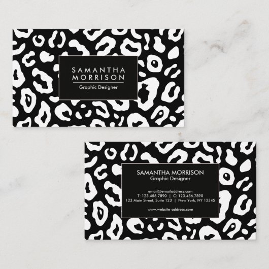 Leopard-Druck Visitenkarte (Vorne/Hinten)