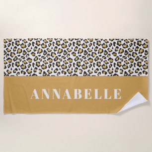 Leopard drucken erste Typografie fett modernes Gol Strandtuch