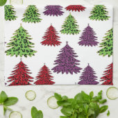 Leopard drucken farbige Weihnachtsbäume Geschirrtuch (Gefaltet)