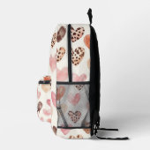Leopard drucken Rosa Cremefarben Herz Bedruckter Rucksack (Rechts)