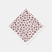 Leopard drucken Schwarz und Grau auf rosa Papier N Serviette (Ecke)