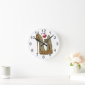 Leopard drucken Stiletto Shoes und Niedliche Katze Runde Wanduhr (Zuhause)