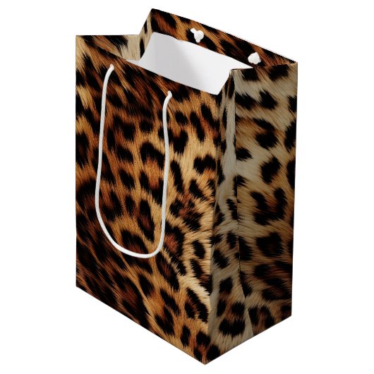 Leopard Druckfett Mittlere Geschenktüte (Vorderseite Schrägansicht)