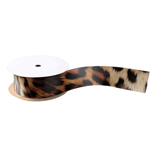 Leopard Druckfett Satinband (Spule)