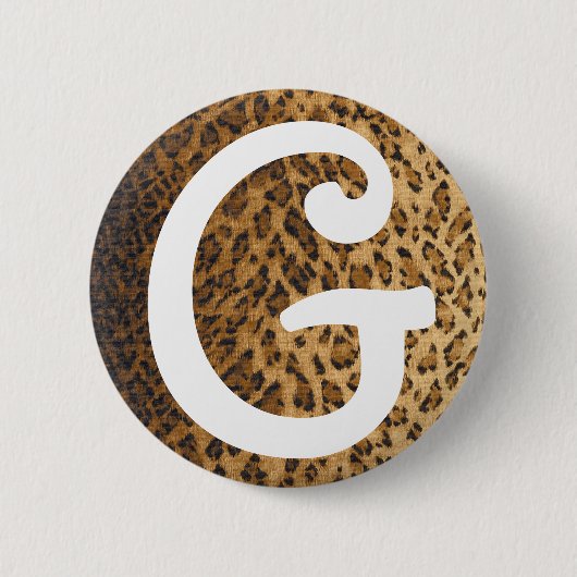 Leopard-Druckg-Monogramminitialen Button (Vorderseite)