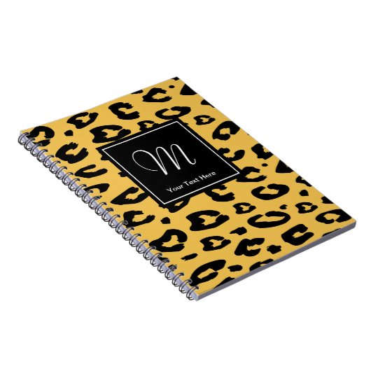 Leopard-Druckheft | Monogramm Notizblock (Rechte Seite)