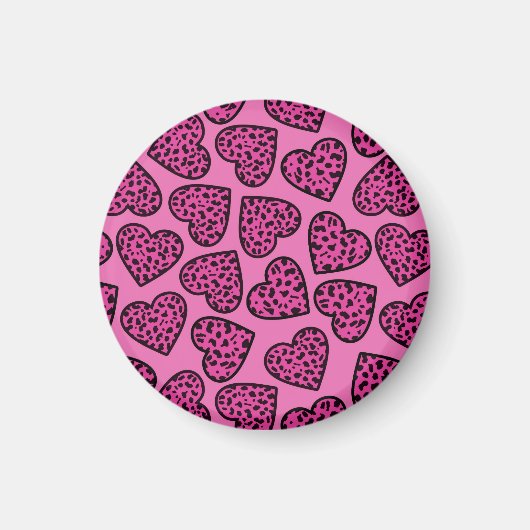 Leopard Druckherzen Magnet (Vorne)