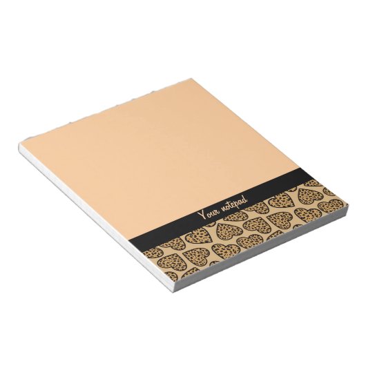 Leopard Druckherzen Notepad Notizblock (angewinkelt)