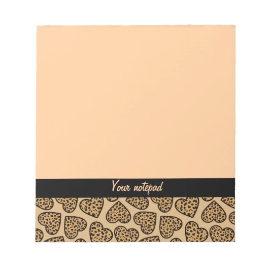 Leopard Druckherzen Notepad Notizblock (Vorderseite)