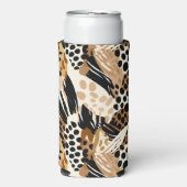 Leopard-Druckknopf färben Selters Dosenkühler (Seltzer Vorderseite)