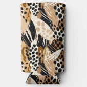 Leopard-Druckknopf färben Selters Dosenkühler (Vorderseite)