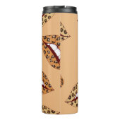 Leopard Drucklippen nahtlos Muster, Geparden Lippe Thermosbecher (Rückseite)