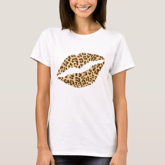 Leopard Drucklippen T-Shirt (Vorderseite)