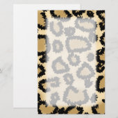 Leopard-Druckmuster, braun und schwarz. Briefpapier (Vorne/Hinten)