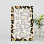 Leopard-Druckmuster, braun und schwarz. Briefpapier (Stehend Vorderseite)