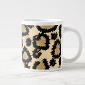 Leopard-Druckmuster, braun und schwarz. Jumbo-Tasse (Rechts)