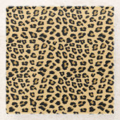 Leopard-Druckmuster Glasuntersetzer (Vorderseite)