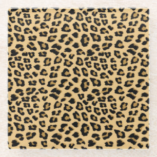 Leopard-Druckmuster Glasuntersetzer