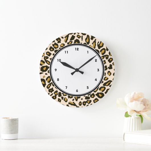 Leopard-Druckmuster Große Wanduhr (Zuhause)