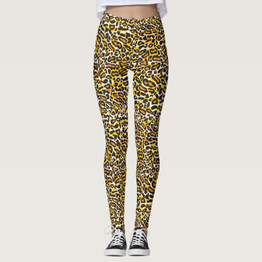 Leopard-Druckmuster Leggings (Vorderseite)