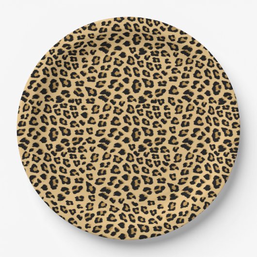 Leopard-Druckmuster Pappteller (Vorderseite)