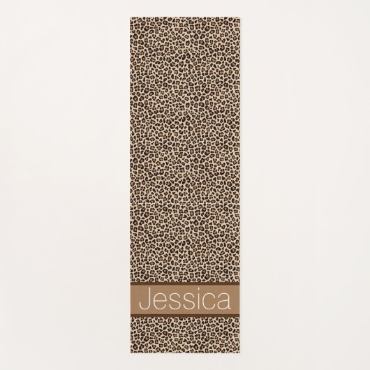 Leopard Druckmuster Personalisiert Yogamatte (Vorderseite)