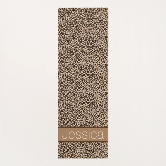 Leopard Druckmuster Personalisiert Yogamatte (Rückseite)