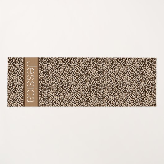 Leopard Druckmuster Personalisiert Yogamatte (Vorderseite (Horizontal))