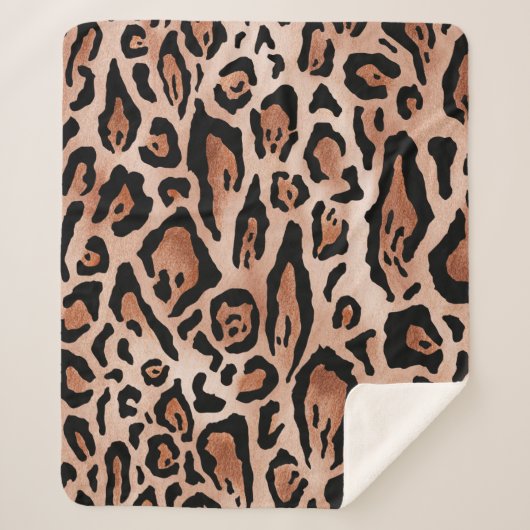 Leopard-Druckmuster Sherpadecke (Vorderseite)