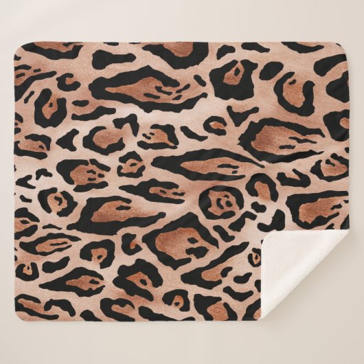 Leopard-Druckmuster Sherpadecke (Vorderseite (Horizontal))