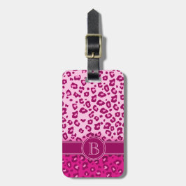 Leopard druckpink, monogramm Gepäckanhänger