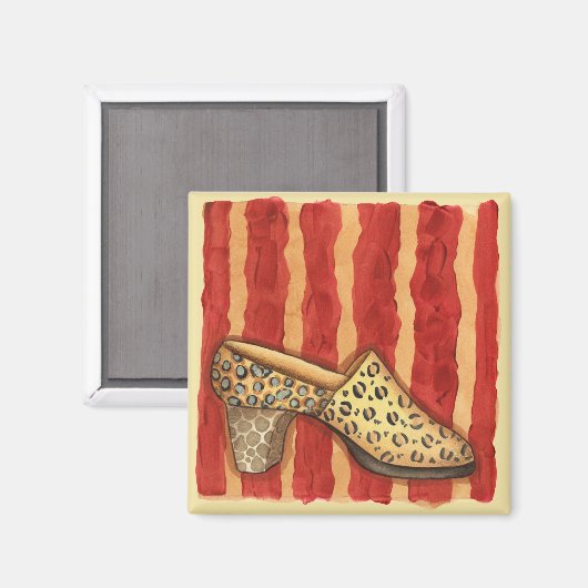 Leopard-Druckschuh Magnet (Vorderseite/Rückseite)