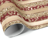 Leopard-Druckstreifen aus Red Gold Glitzer Geschenkpapier (Rolleneckpunkt)