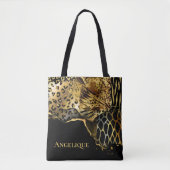 Leopard druckt abstrakte Safari-Tierhaut Tasche (Vorderseite)