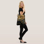 Leopard druckt abstrakte Safari-Tierhaut Tasche (Am Model)