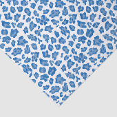 Leopard druckt blau und weiß seidenpapier (Detail)