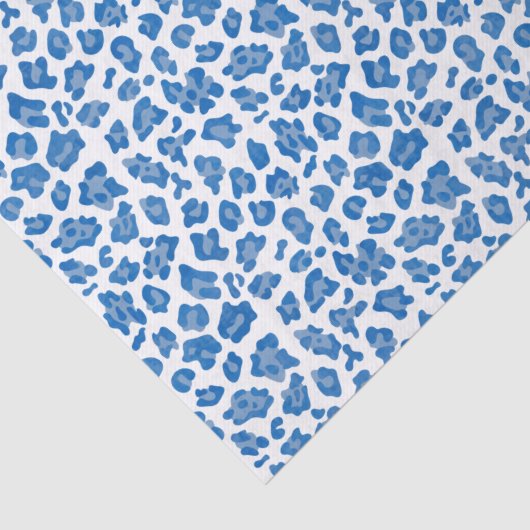 Leopard druckt blau und weiß seidenpapier (Detail)